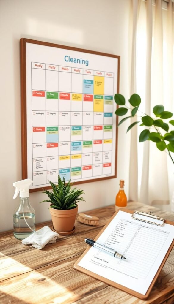 A printed monthly reset checklist, part of a calm January home reset system.
