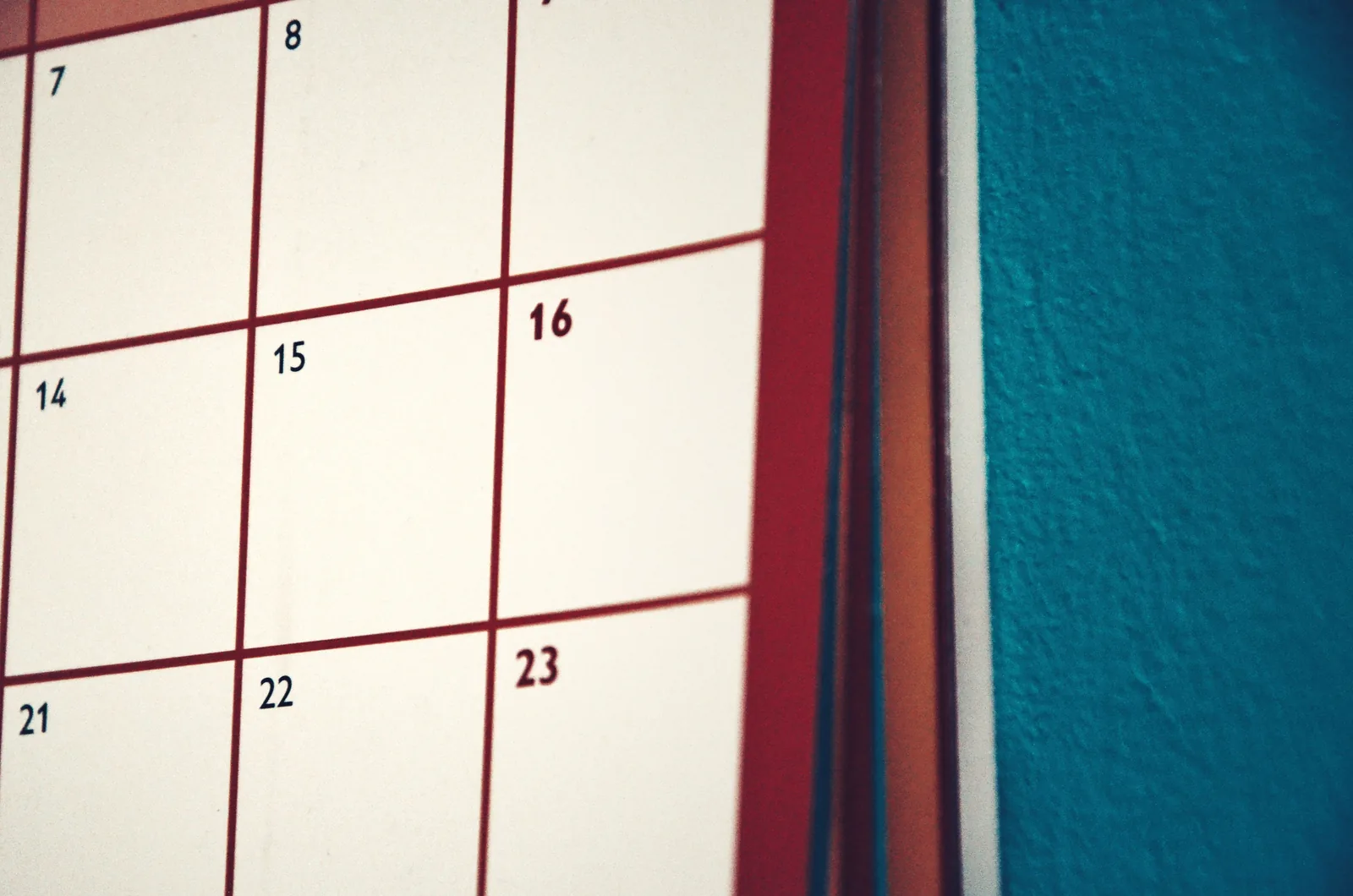 Minimal wall calendar used for simple household planning and family scheduling